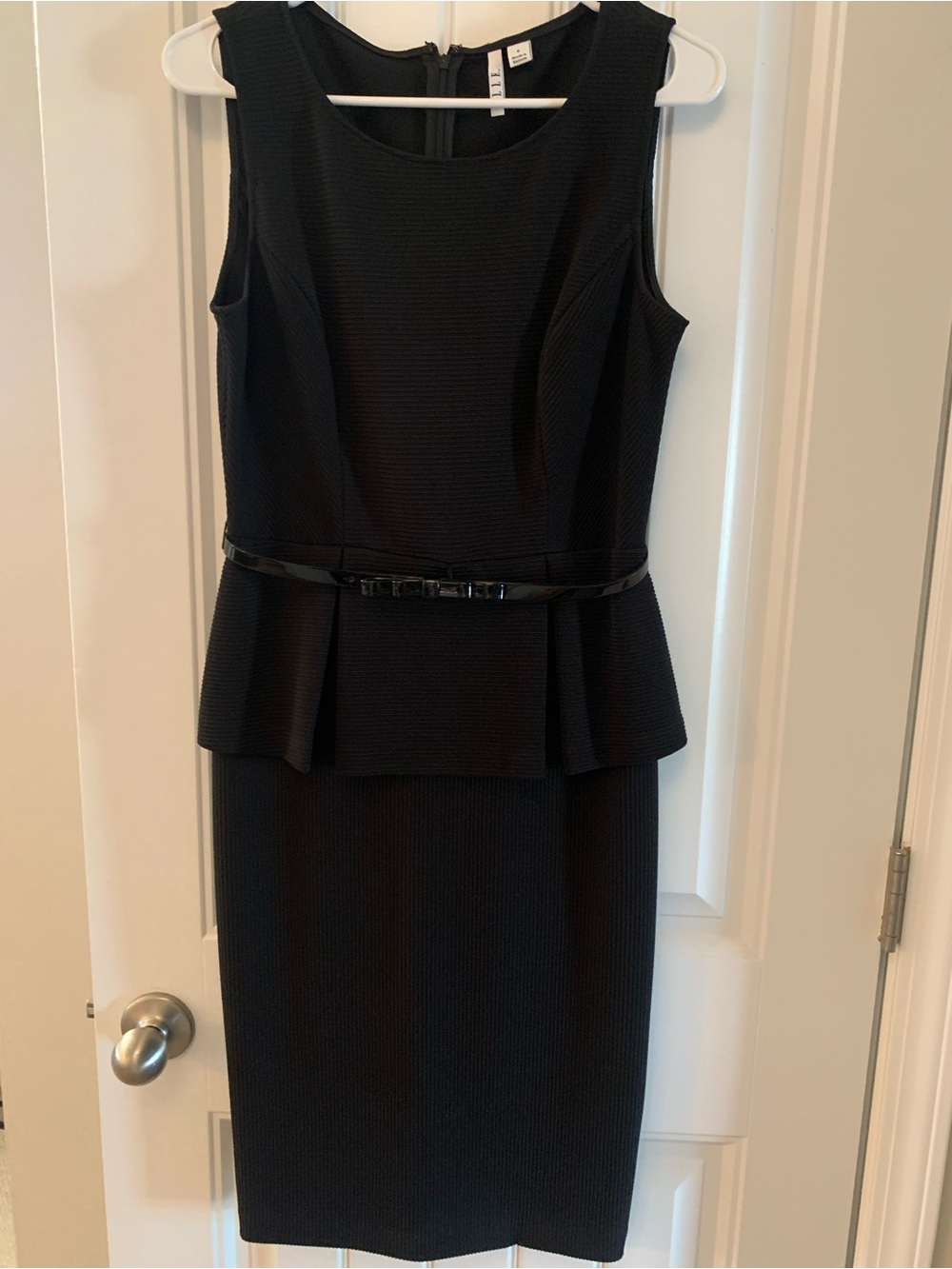 ELLE Women's Black Peplum Midi Dress Size 6
